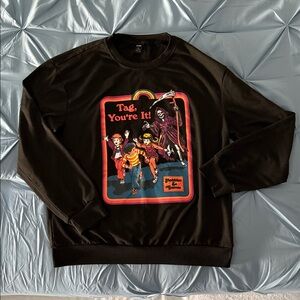 ROMWE Black/Multicolor Long Sleeve T